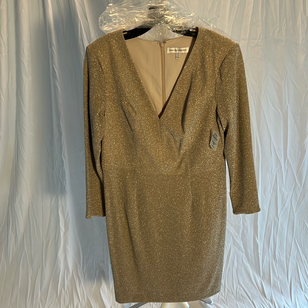 BOGO! Dress the Population Gold Bodycon Dress. Size 1X. NWT.